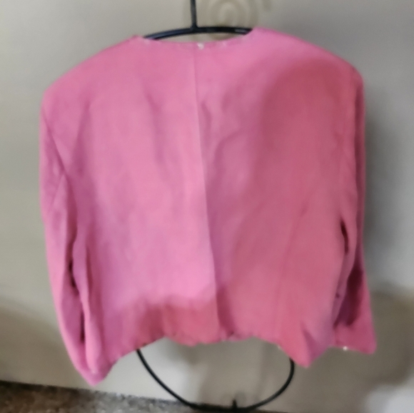 Sigrid Olsen Linen Blend Pink Lined   Sz. 14 Blazer Jacket - Picture 2 of 11